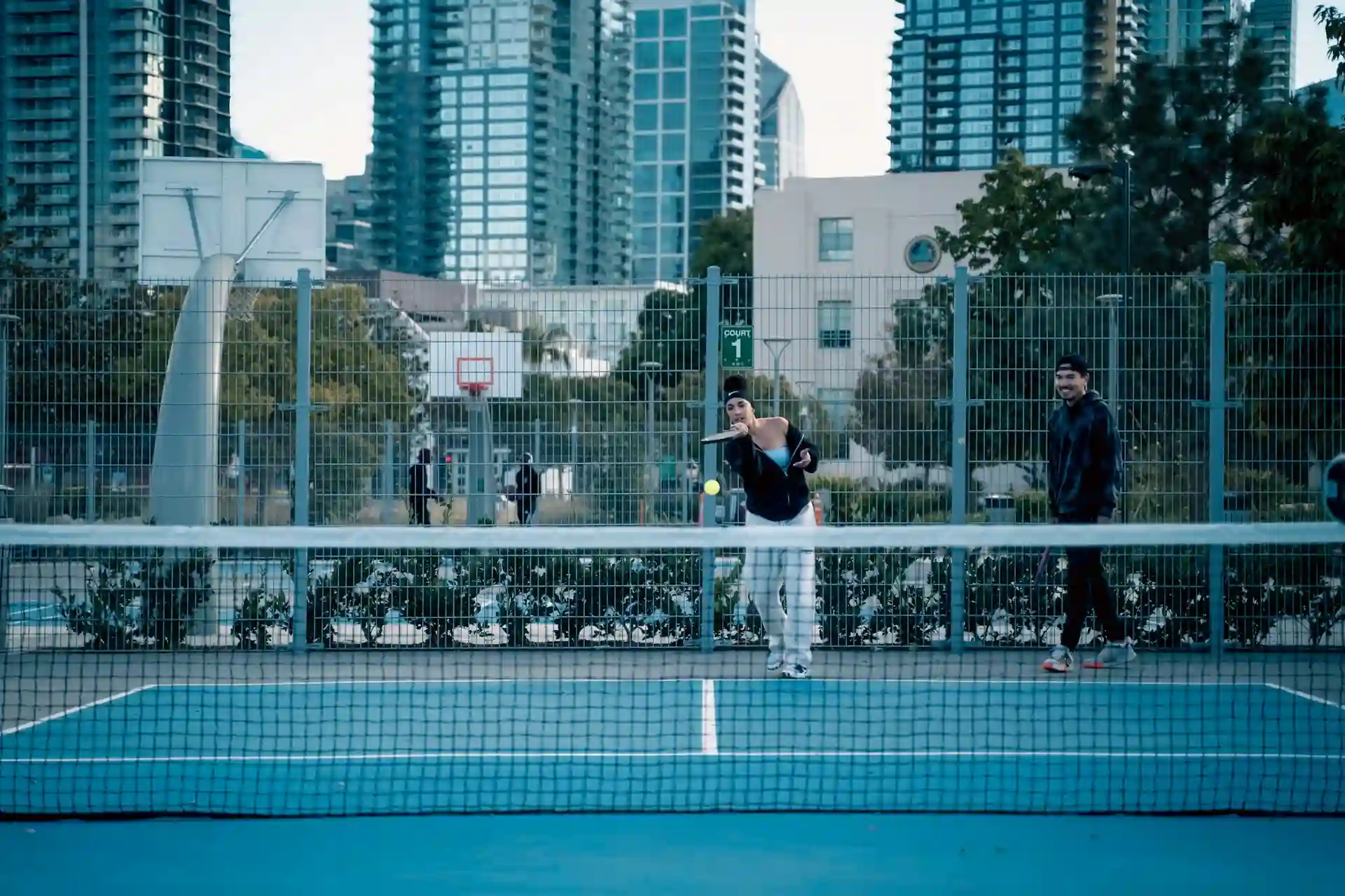 Beginner pickleball lesson in Naples , Florida with coach teaching a new player