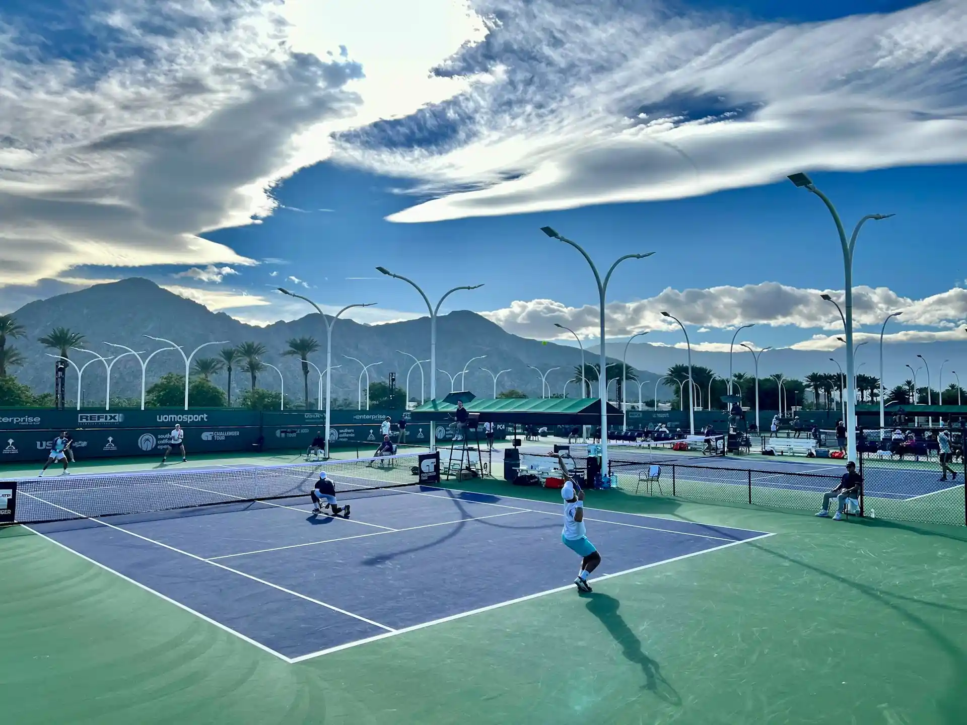 Public Tennis Courts in Palm Springs with mountain views