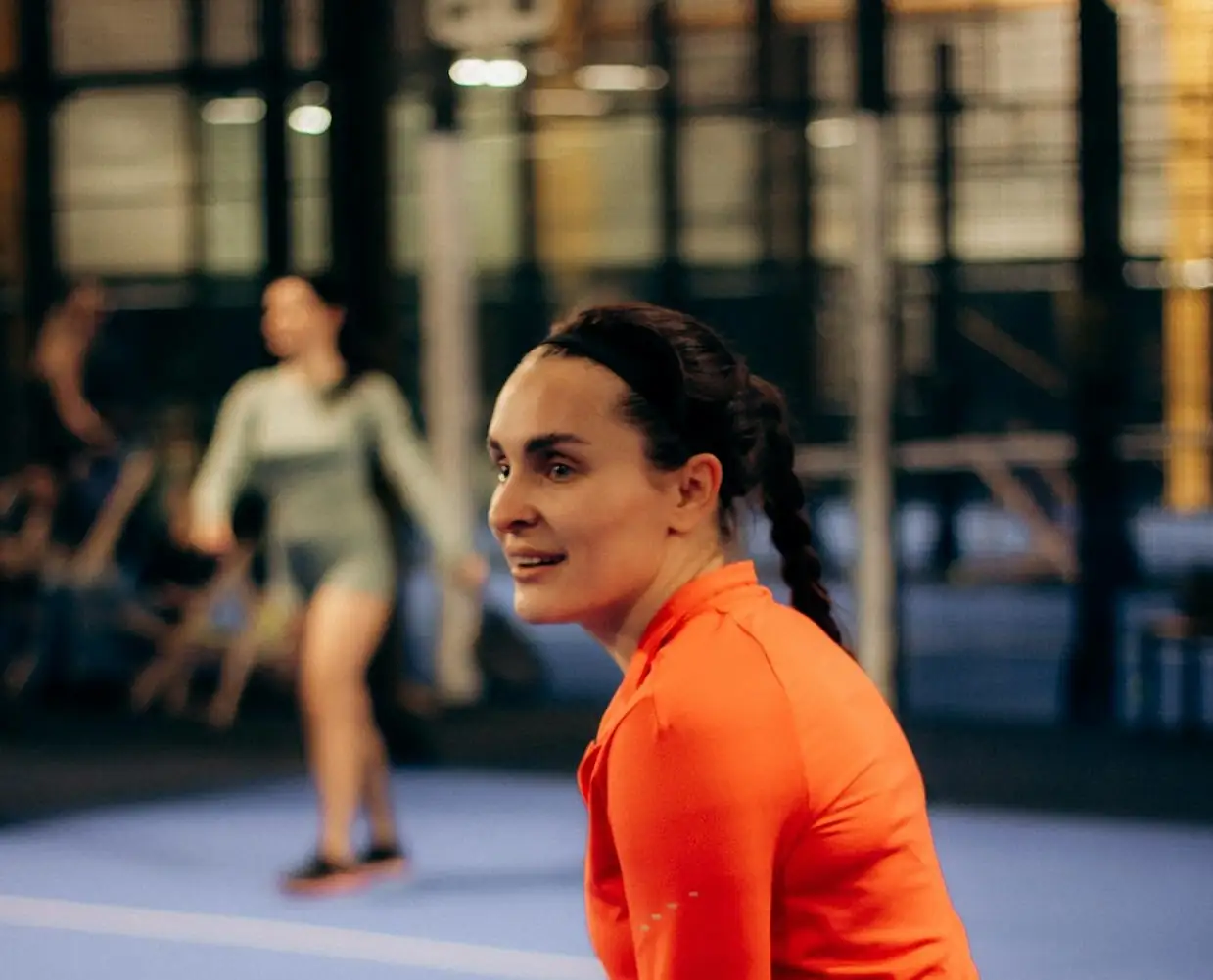 Coach Avery, a private pickleball coach in Fort Worth, teaching indoors with a calm, fundamentals-first approach.